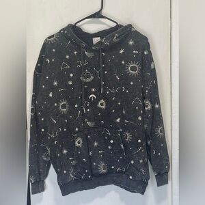 No Boundaries Black Pullover with White Starburst Print